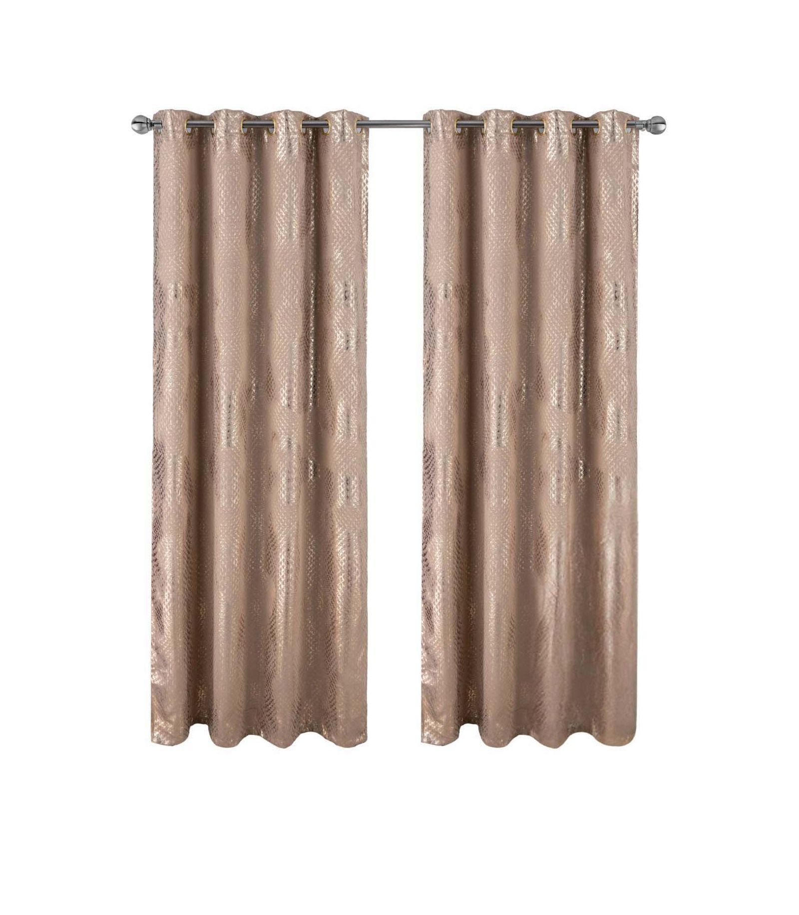 RT Designer Collection Hailey Halo Foil Blackout Grommet Curtain Panel 52" x 90" Taupe