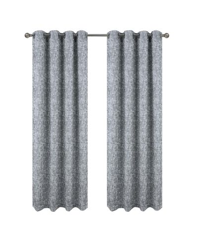 RT Designers Cambridge Jacquard Decorative Grommet Window Curtain Panel 54 x 90 Silver