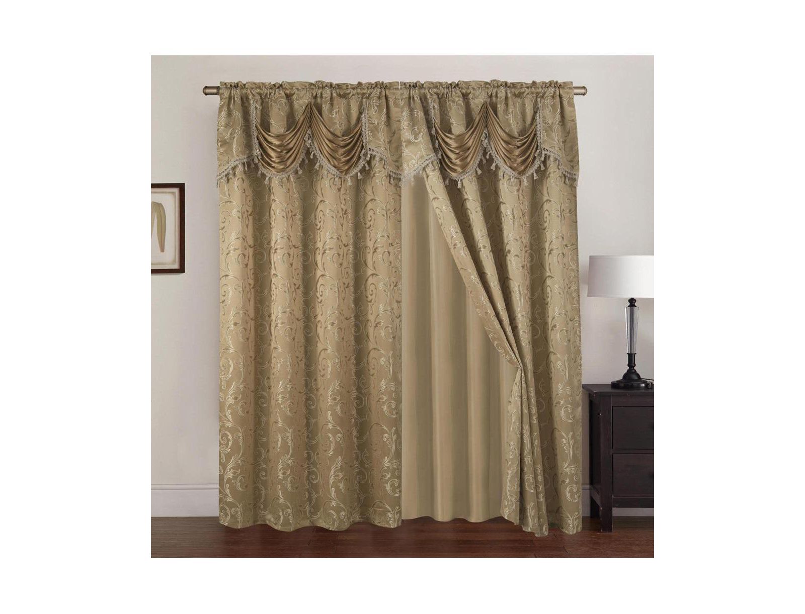 RT Designers Collection Franklin 2-Piece Rose Grommet Curtain 54" x 84" Rose by Rt Designers Collection