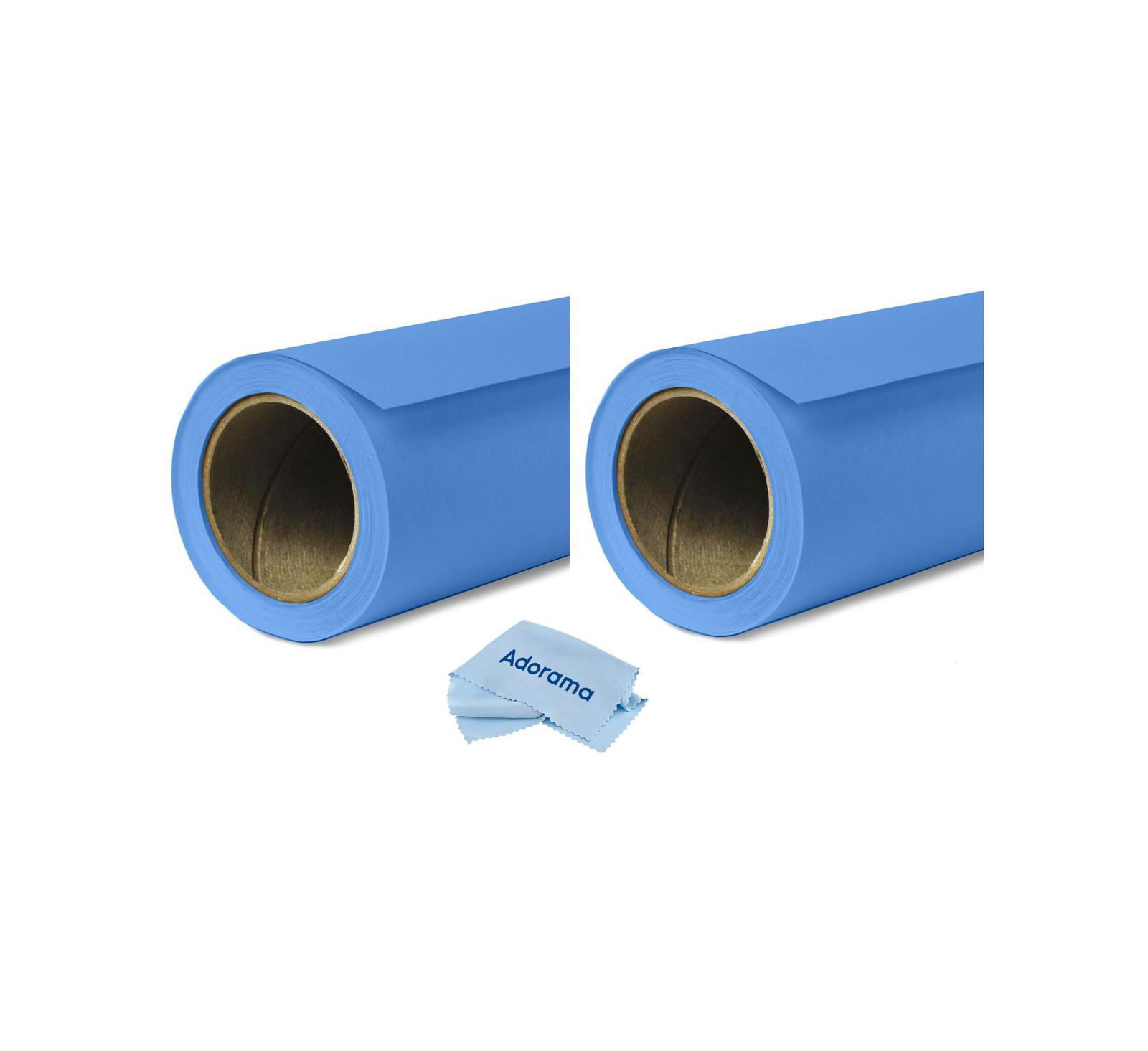 Рулонный фон Savage 2 Pack Widetone Seamless, 86" wide x 36' Studio Blue, #58 с салфеткой из микрофибры