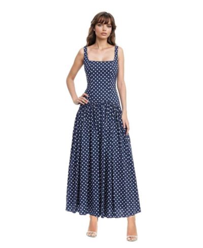 Jewel Badgley Mischka Women's Isla Polka Dot Drop Waist Maxi Dress