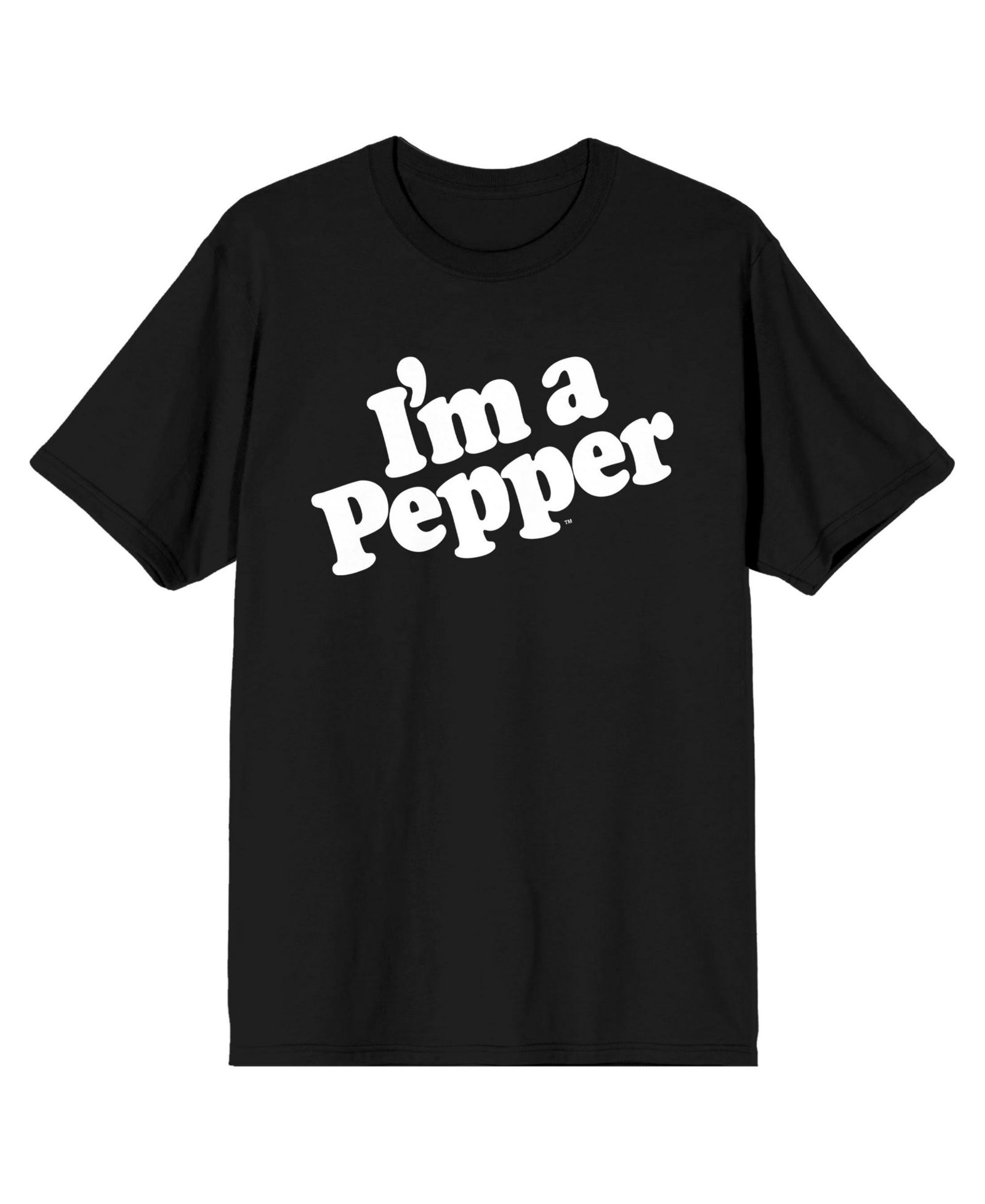 Dr Pepper Men's Dr. Pepper I'm a Pepper and Dr. Pepper logo on Black Short Sleeve Adult T-Shirt
