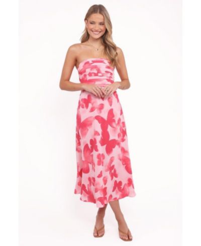 Женское миди-платье Petal and Pup Kenna Strapless Butterfly Print