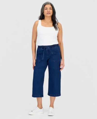 Джинсы Style & Co Petite High Rise Cropped Wide Leg