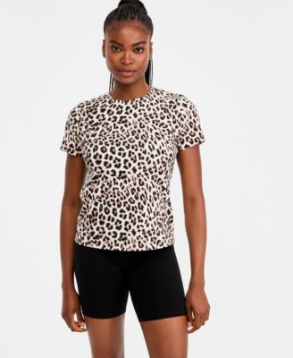 Женский футболк ID Ideology Cheetah-Print Short-Sleeve