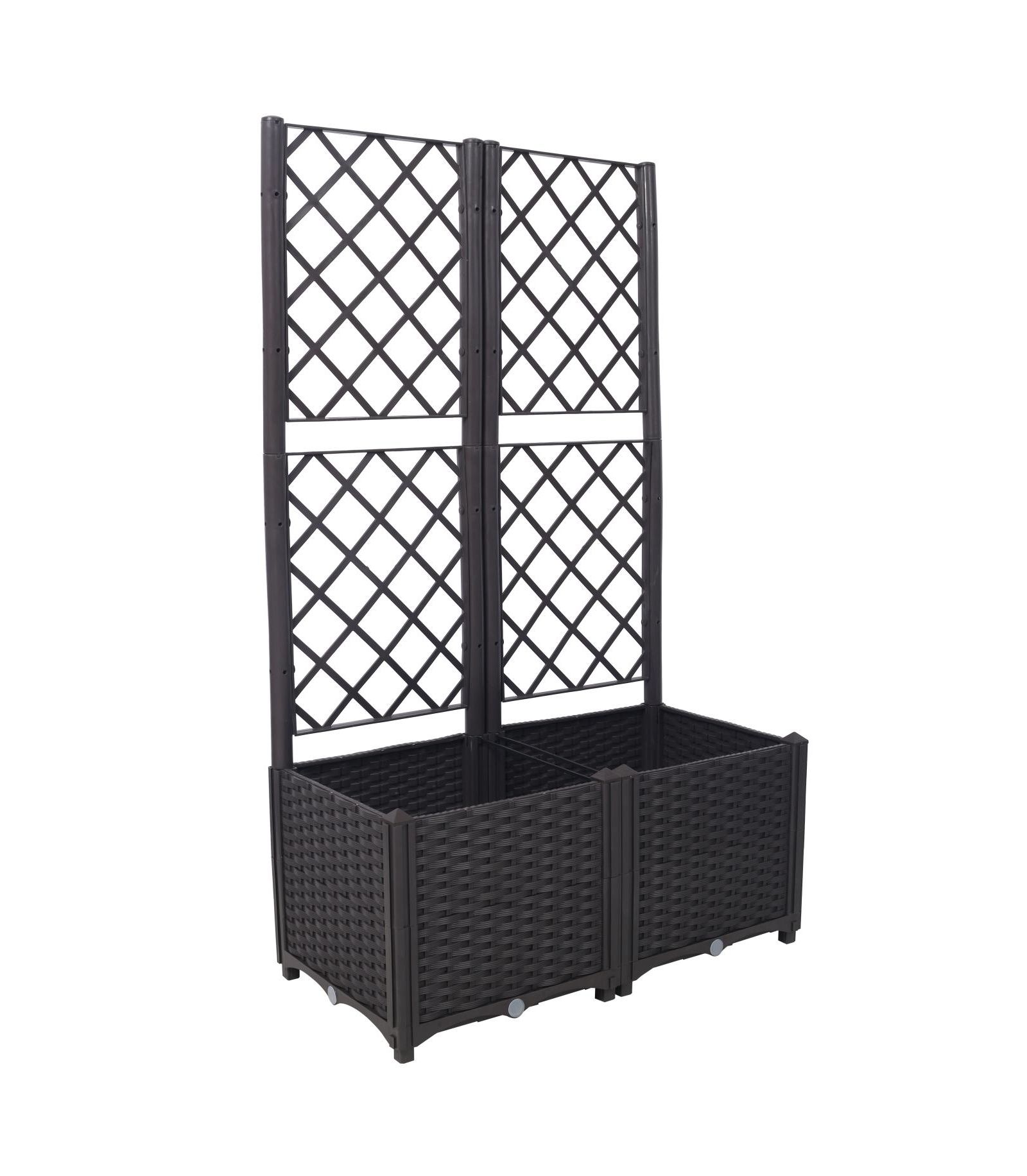 Streamdale Furniture  Poly Rattan Raised Bed Trellis with Removable Pots
