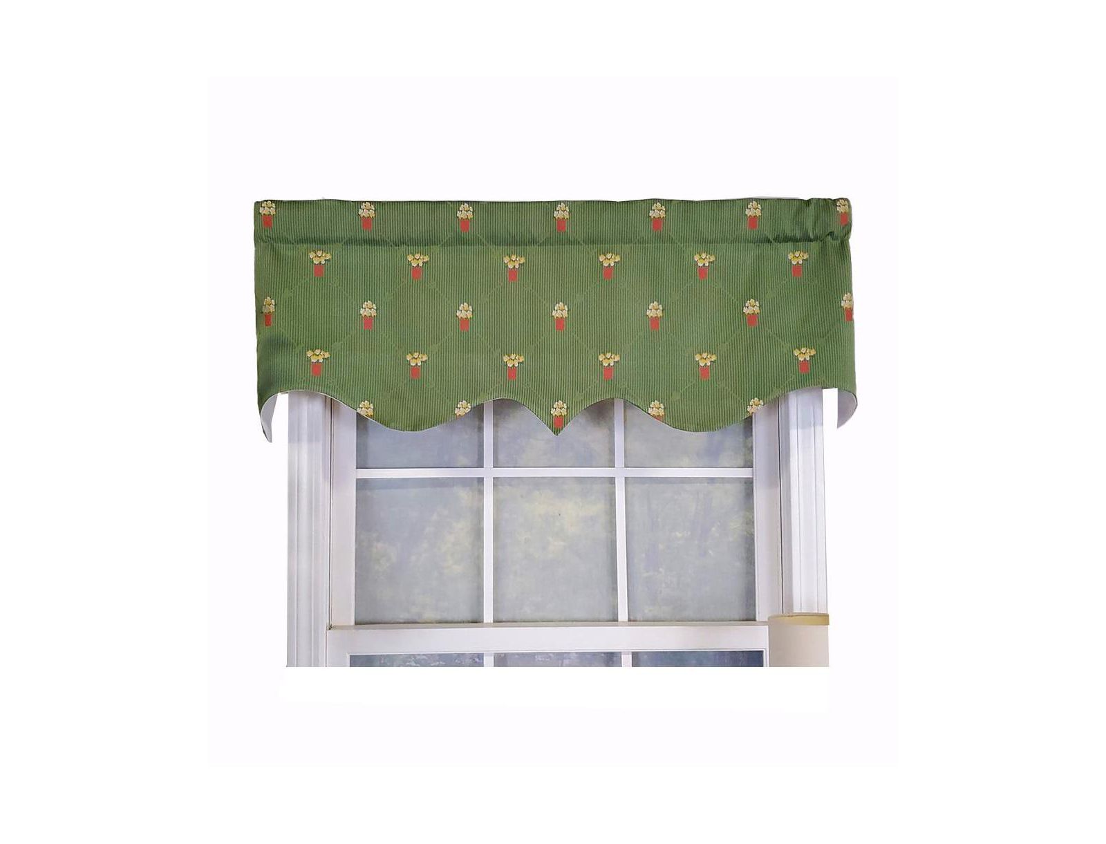RLF Home Modern Design Classic Flower Pot Regal Style Window Valance.