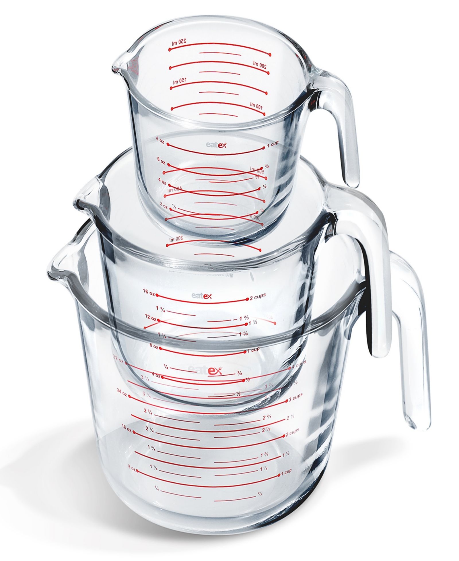 Nestl Borosilicate 3-Pc. Liquid Measuring Cup Set