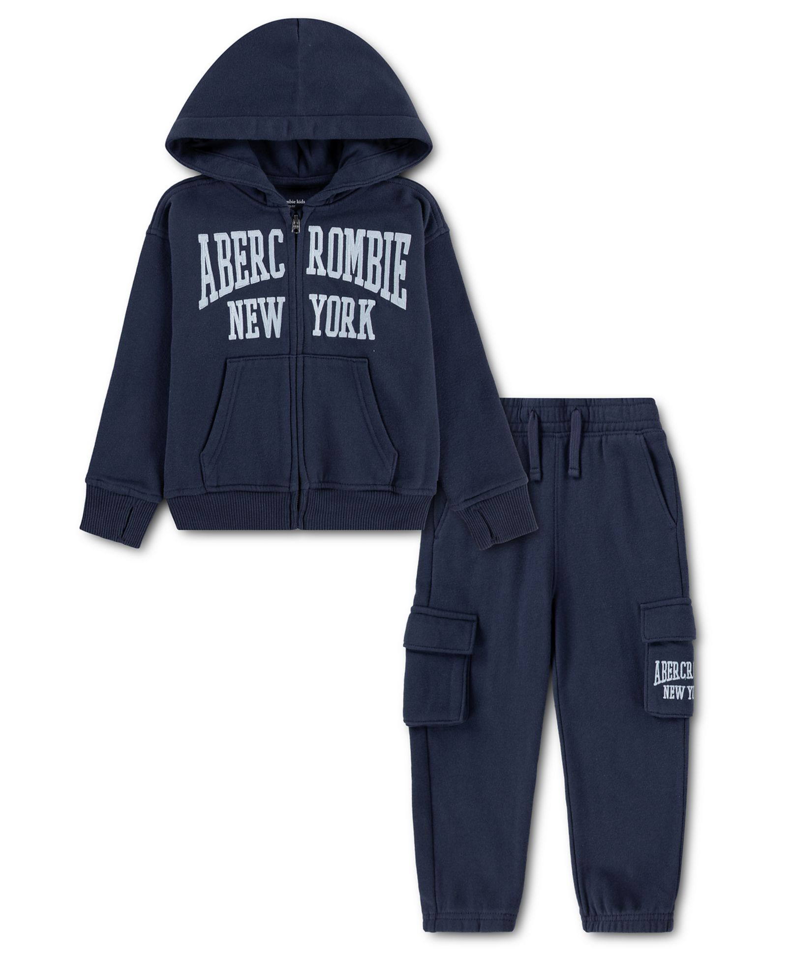 Детский комплект abercrombie kids: худи на молнии и брюки карго 2-Piece Set