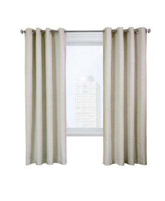 Thermaplus Ventura Blackout Grommet Curtain Panel Pair Frame Your Windows with Subtle Slub Textured Motif Each 78" x 84" Natural