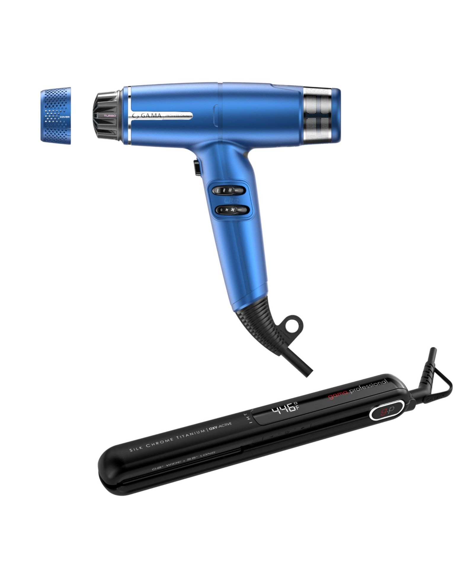 iQ Lite Perfetto Hair Dryer Bundle + G-Evo Silk Chrome Titanium Flat Iron - Save 20%