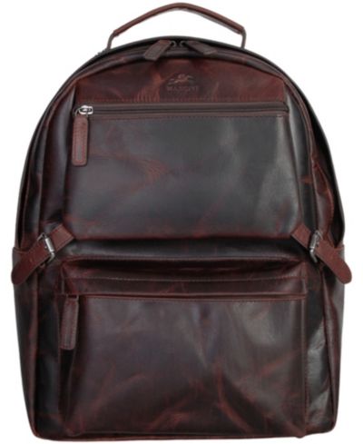Mancini Men's Zippered Leather Backpack