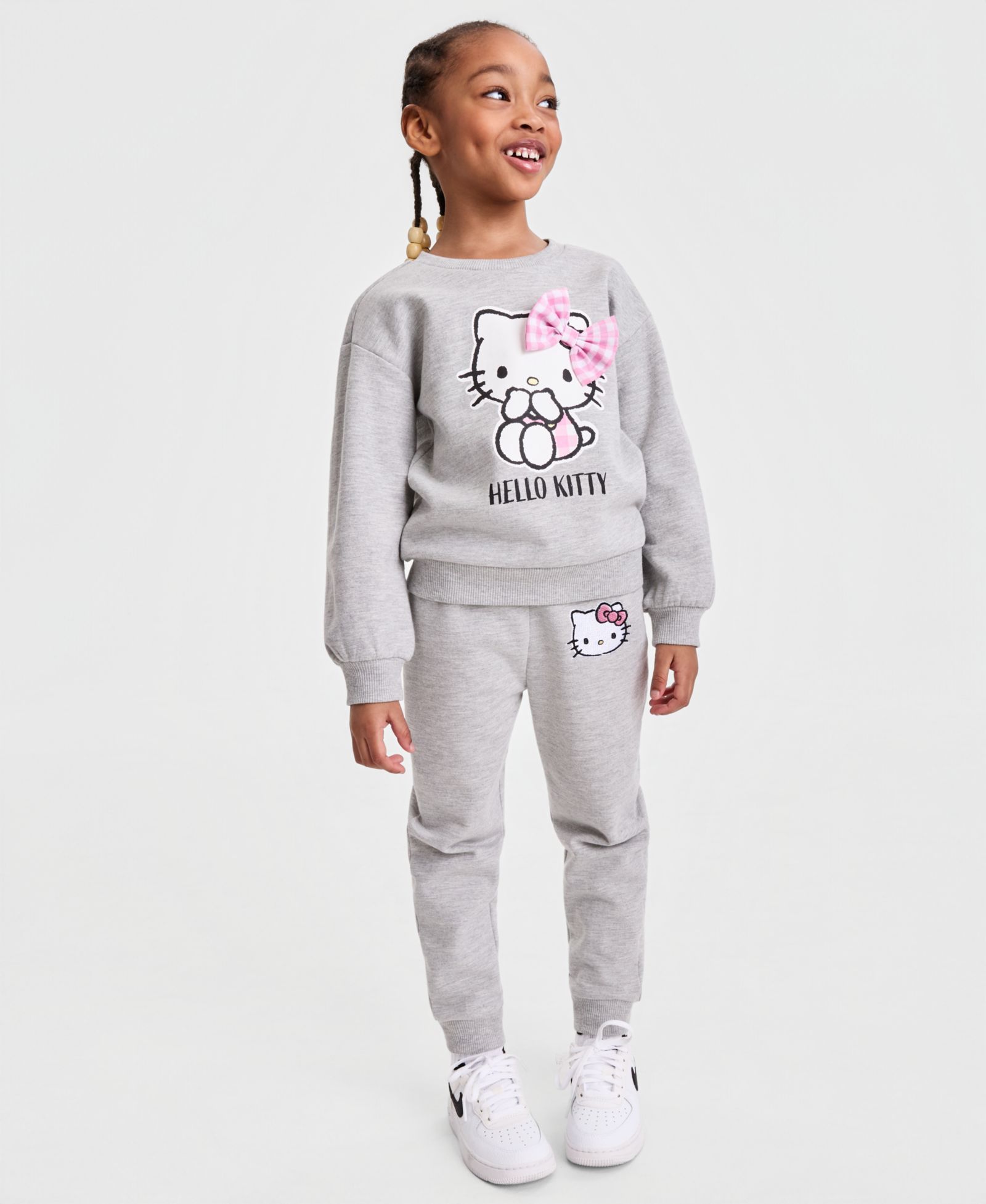 Комплект из 2 предметов Hello Kitty Girls' 2T-6X Long-Sleeve Top и Fleece Jogger Pant