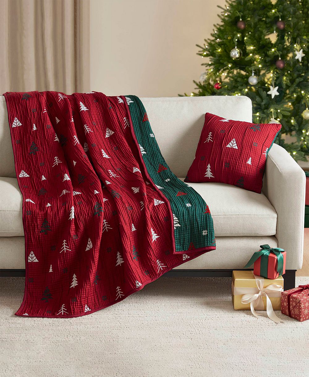 Madison Park Winter Reversible Cozy Throw Set, 50" x 60"