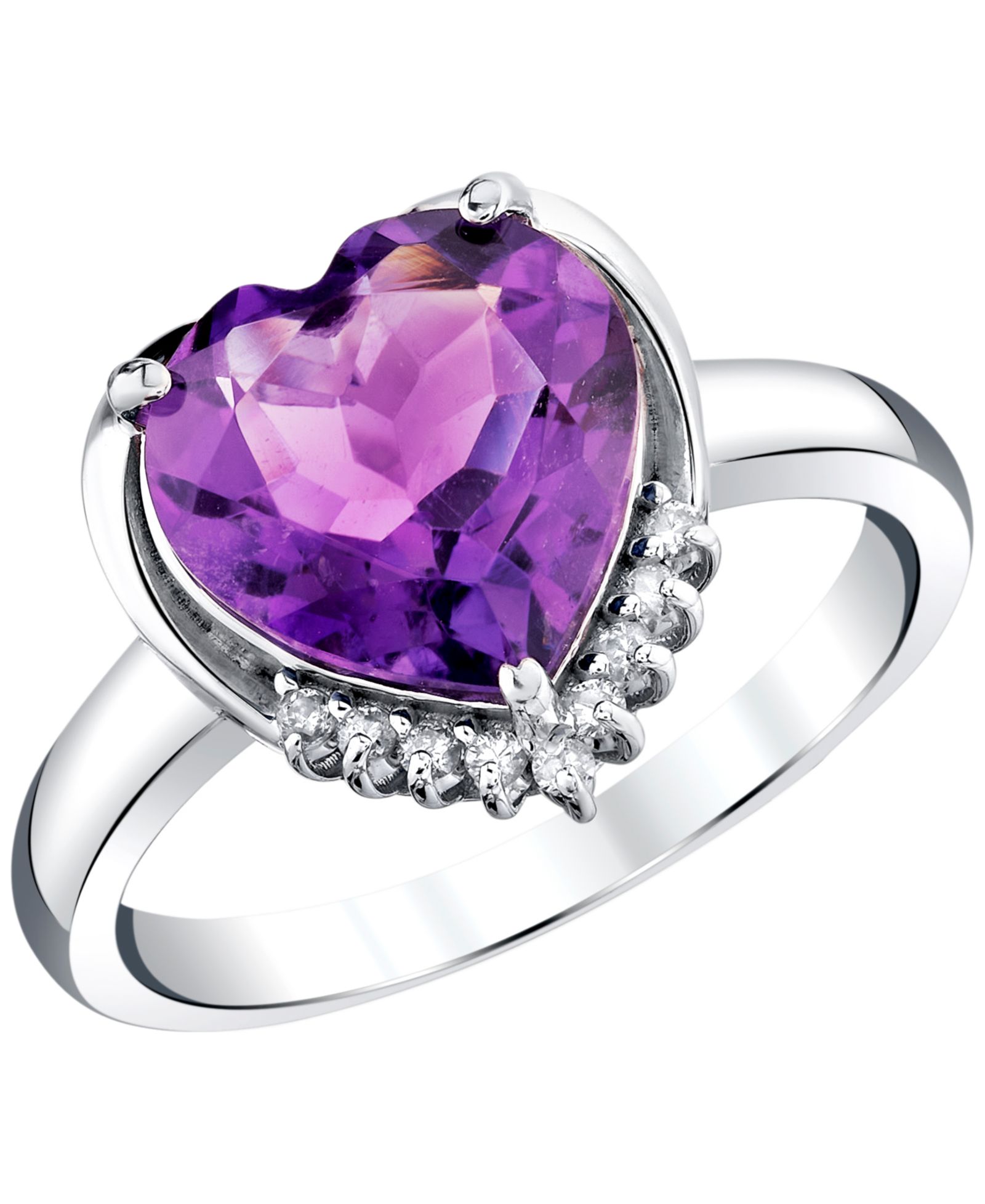 Macy's Amethyst (3-1/3 ct. t.w.) & Diamond Accent Ring in Sterling Silver