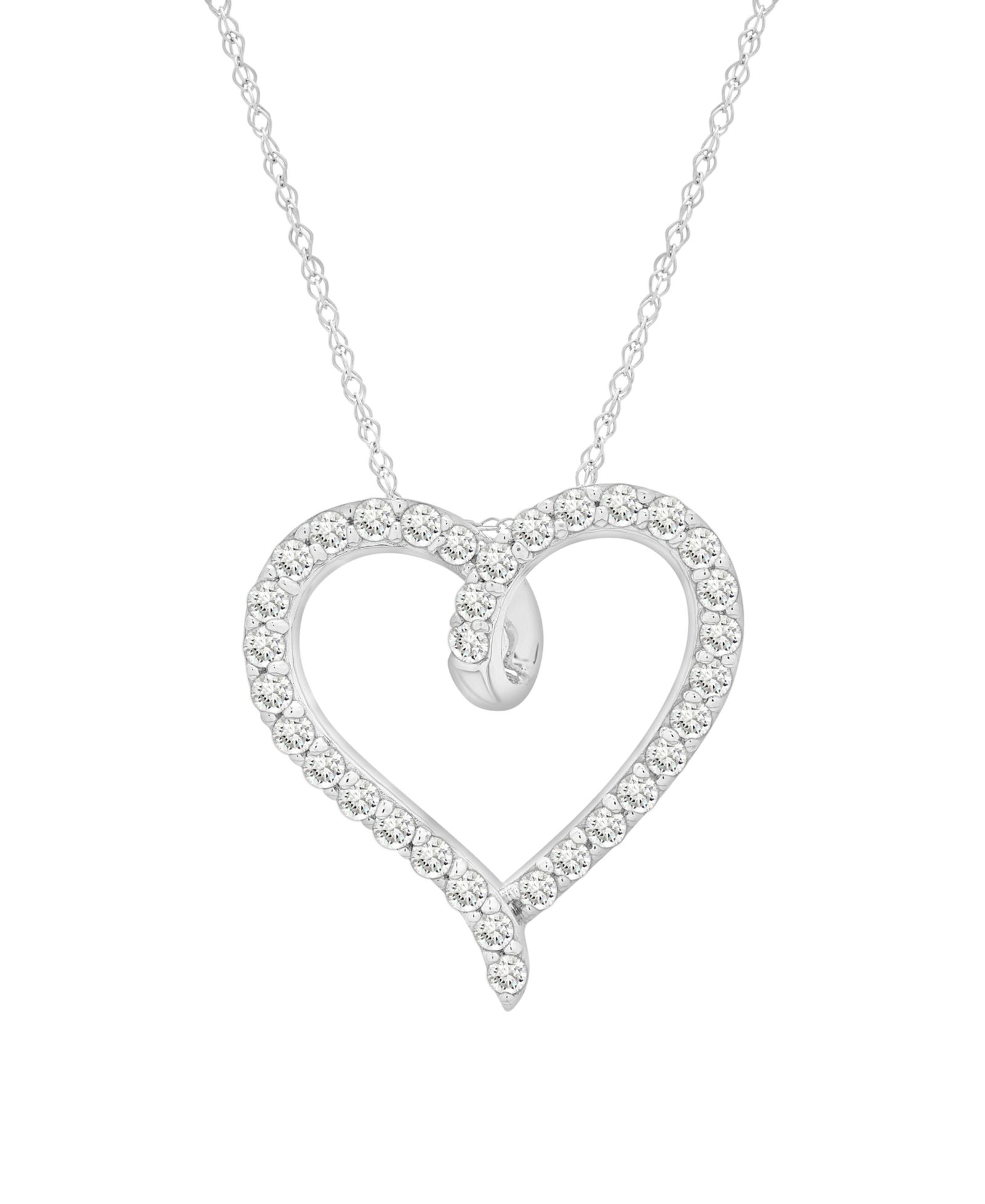 Подвеска Diamond Heart в 10k белом золоте (1 ct. t.w.)