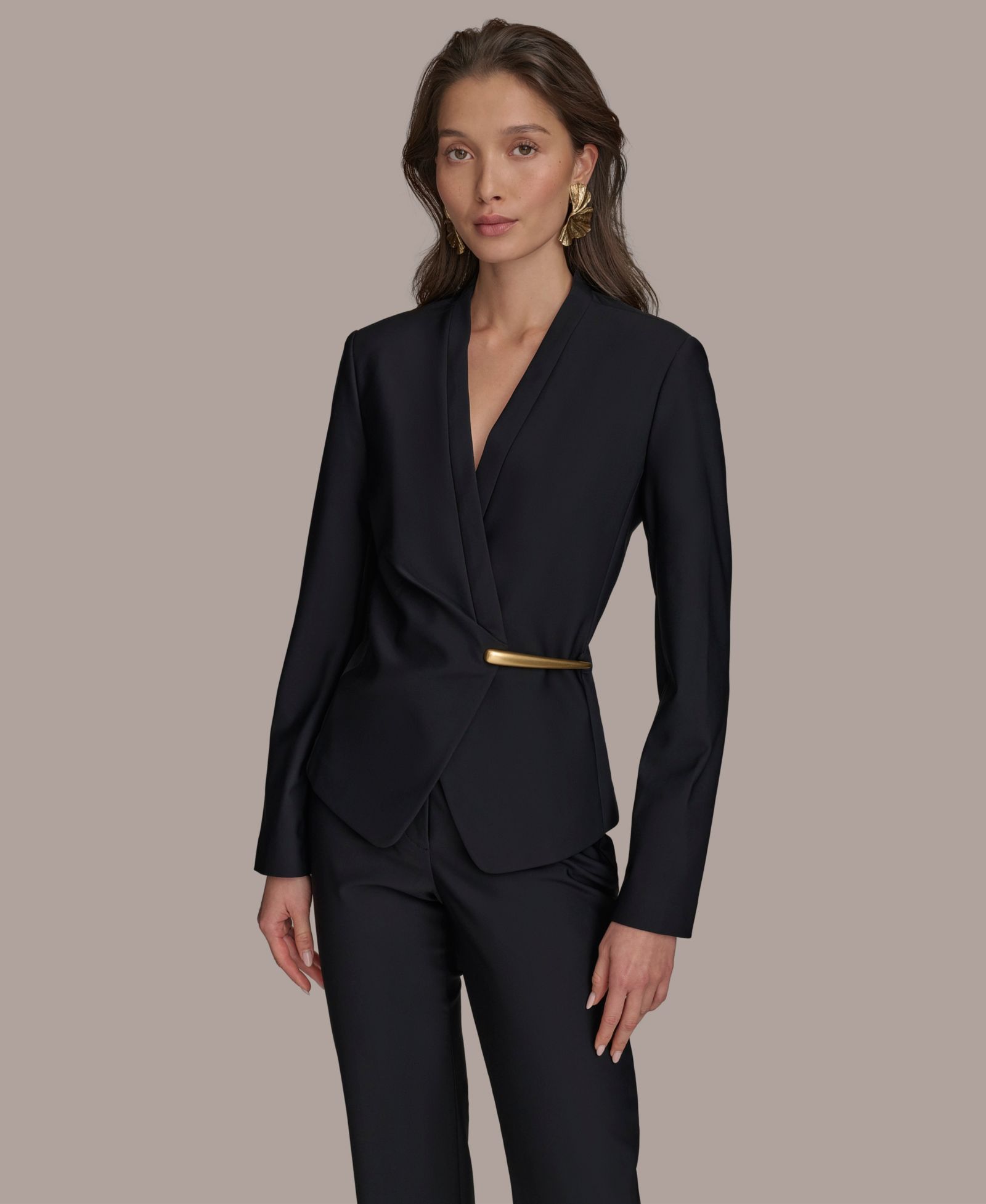 Donna Karan New York Женский Collarless Wrap Jacket