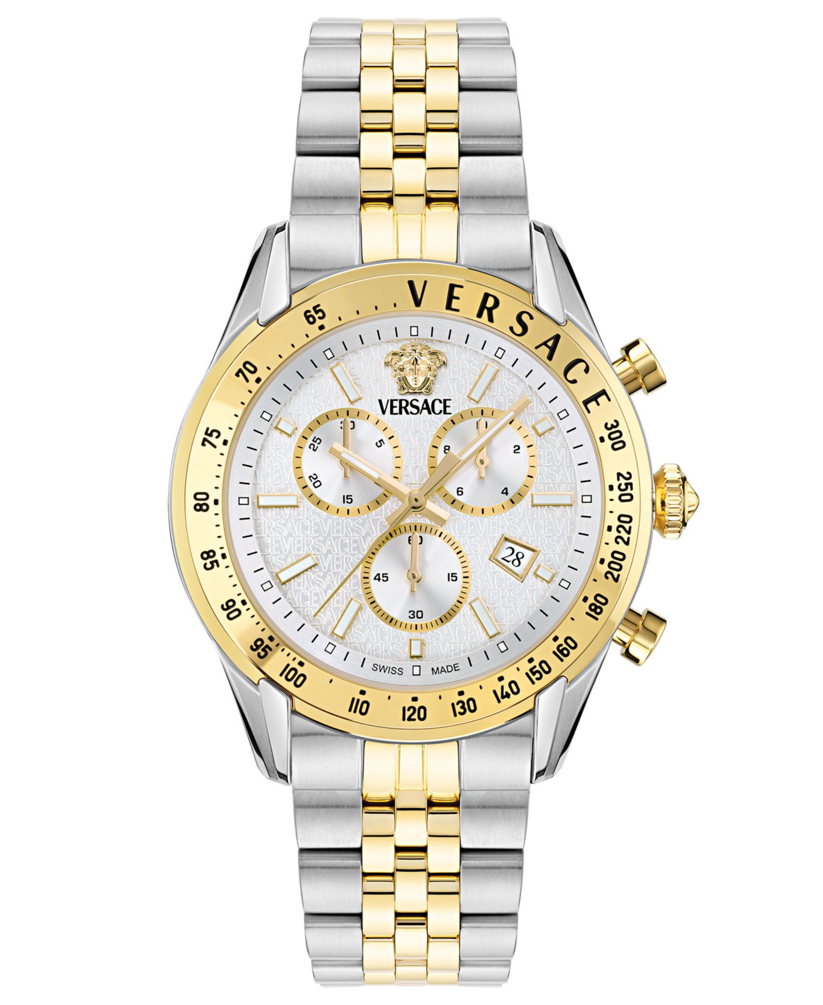 Мужские часы Versace Chrono Master стальной браслет 44mm