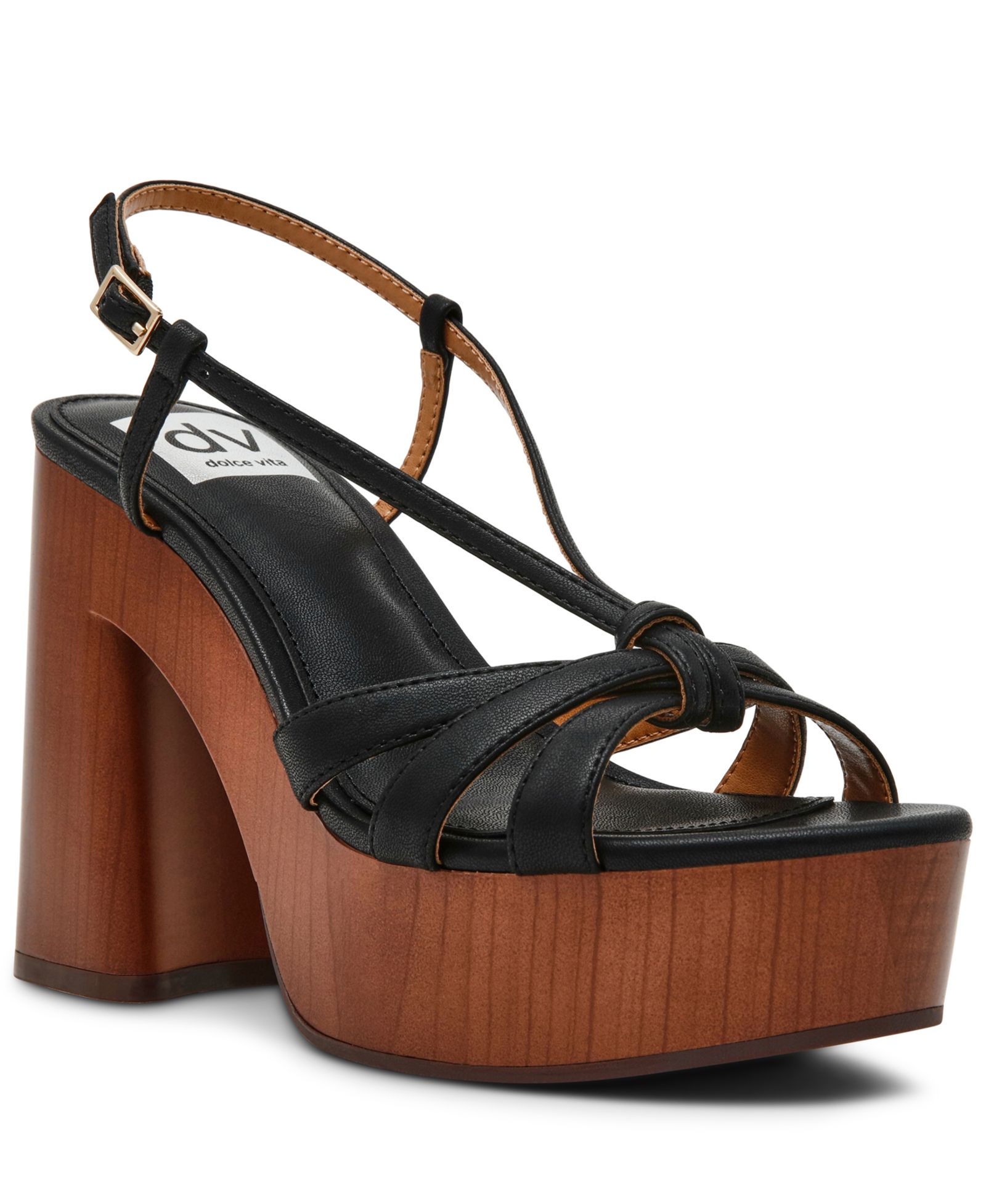 DV Dolce Vita Women's Willowmena Strappy Wooden Platform Dress Sandals