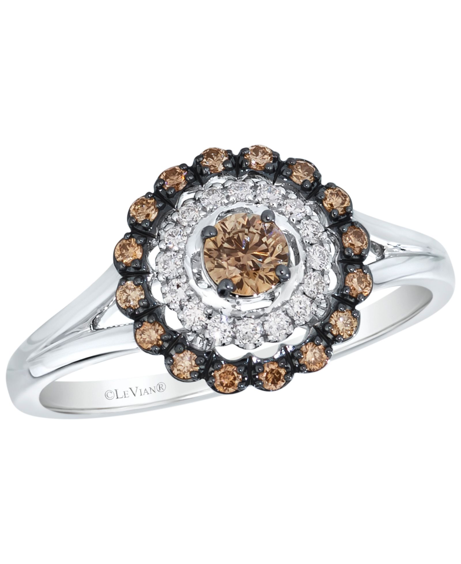 Le Vian Кольцо Chocolate Diamond (0.32 ct. t.w.) & Vanilla Diamond (0.09 ct. t.w.) в 14k Vanilla Gold