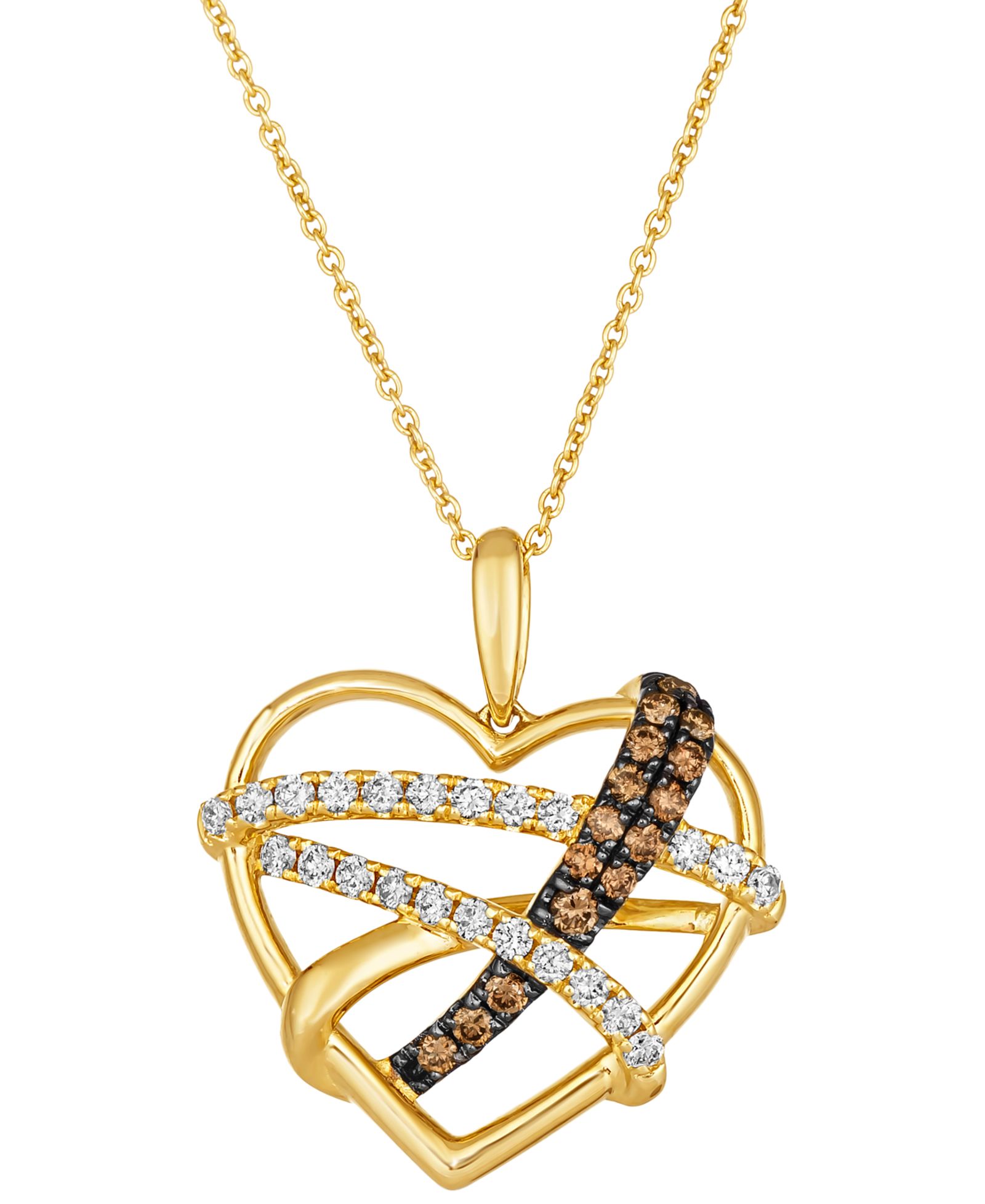 Le Vian Chocolate Diamond (0.19 ct. t.w.) & Nude Diamond (0.26 ct. t.w.) Pendant Necklace in 14k Honey Gold