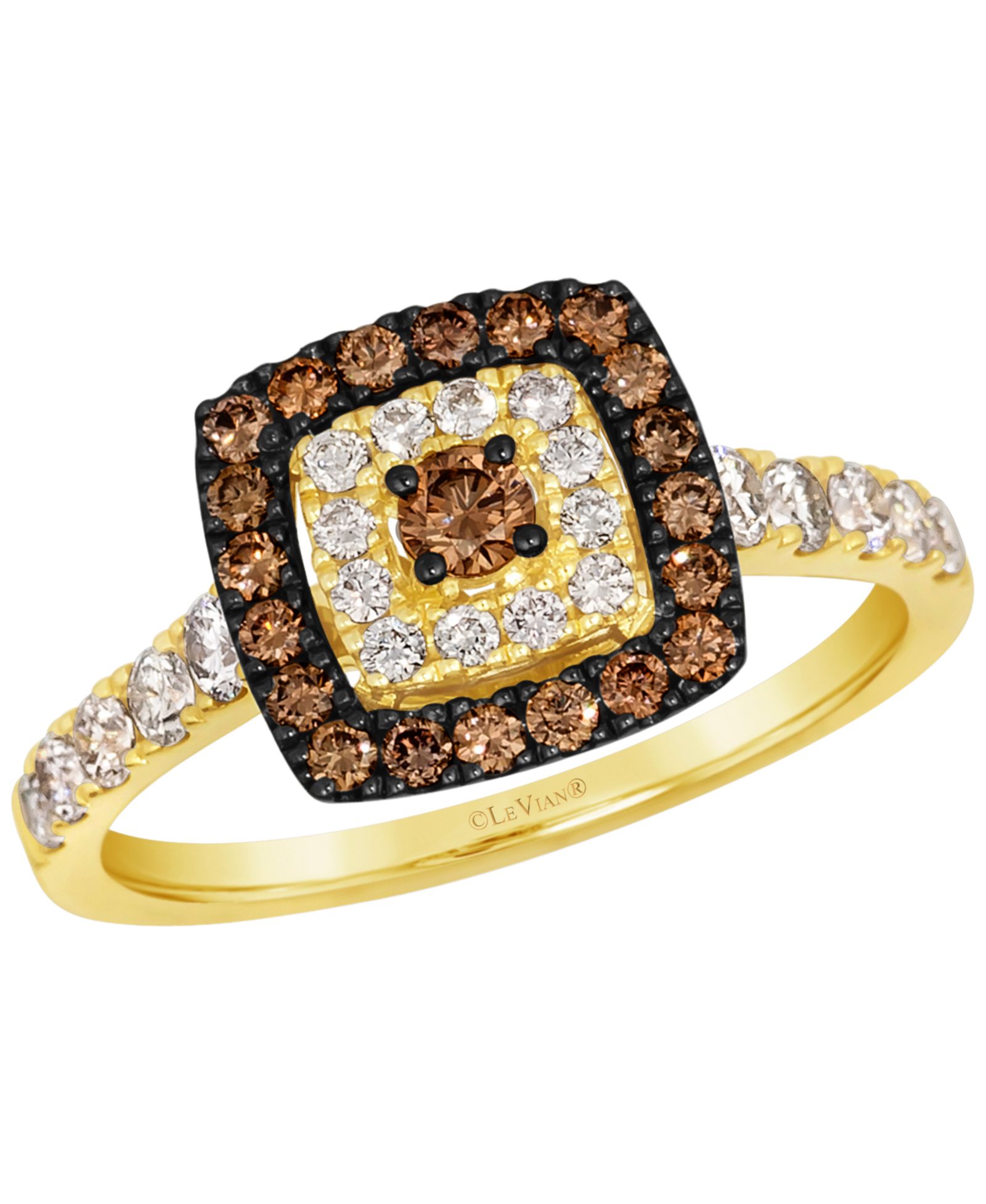 Кольцо Le Vian Nude Diamond (0.43 ct. t.w.) & Chocolate Diamond (0.34 ct. t.w.) в 14k Honey Gold