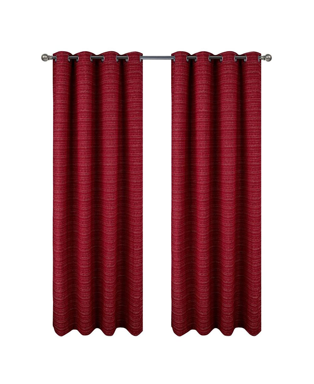 RT Designer Collection Kensington Jacquard Foam Backed Luxurious Decorative Grommet Curtain Panel Red