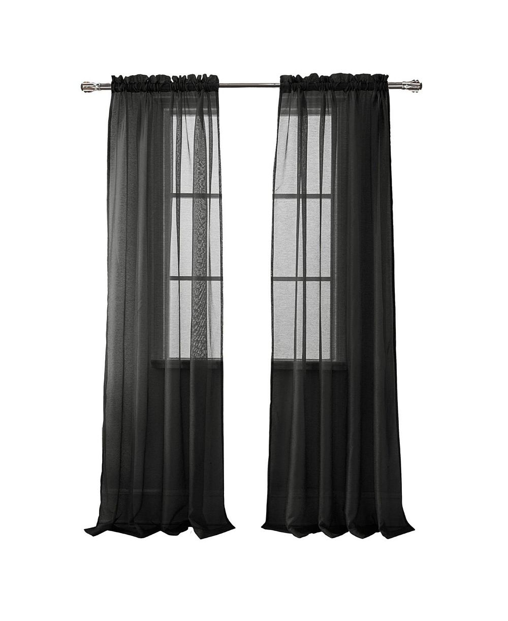 RT Designer Collection Celine прозрачная роскошная штора современного дизайна 54" x 84" черный