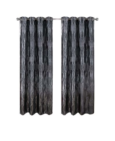Штора RT Designer Collection Hailey Halo Blackout с люверсами, черная