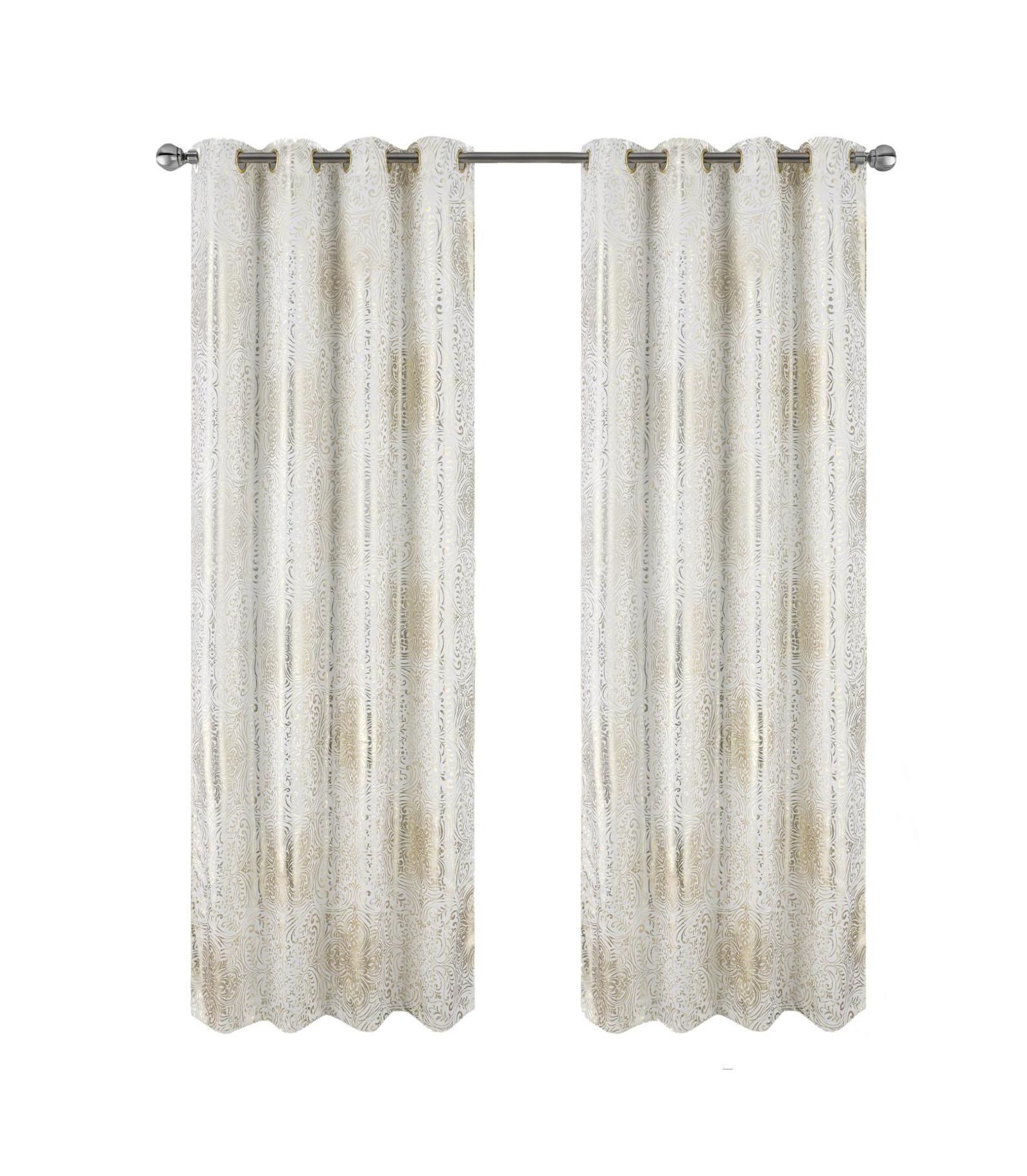 RT Designer Collection Helena Halo Foil Blackout Luxurious Decorative Grommet Curtain Panel 54" x 90