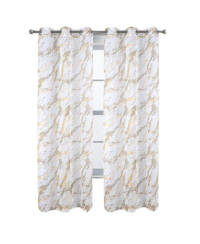 Занавеска RT Designers Collection Marble Grommet Metallic Sheer Printed Doily 54" x 84"