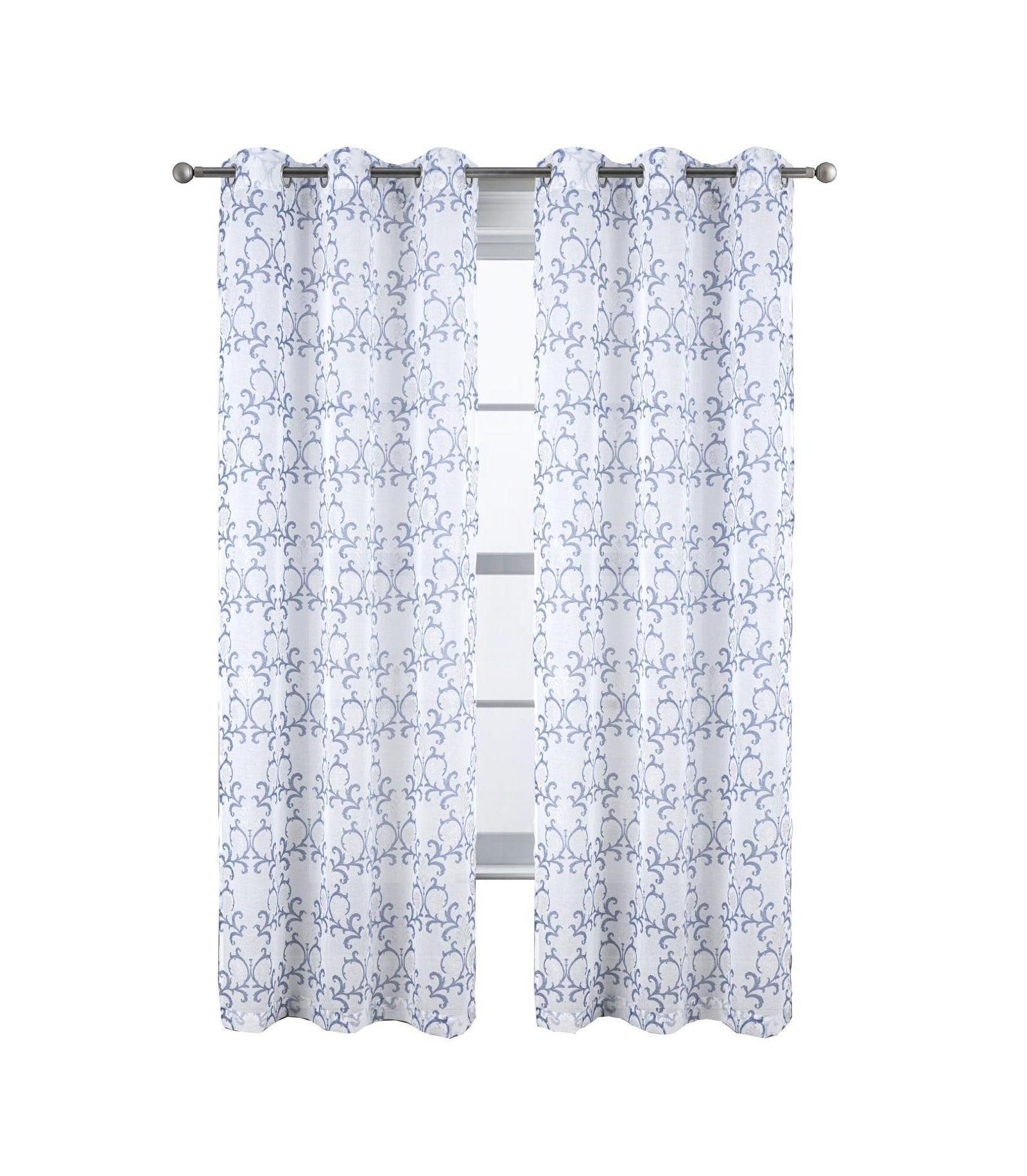 Тюль RT Designers Collection Crown Grommet Sheer Metallic Printed Doily Curtain Panel