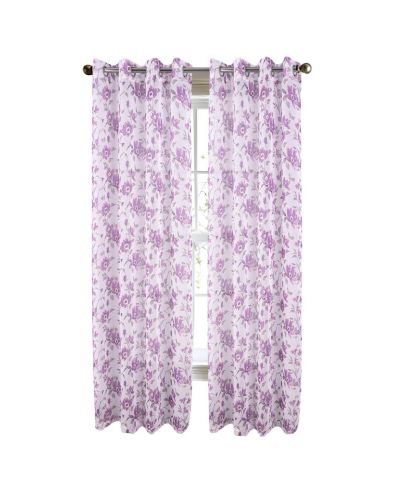 RT Designers Collection Декоративная занавеска Meadow Grommet Metallic Sheer Printed Doily Lilac