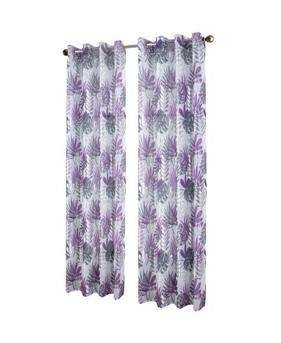 RT Designer Collection Fern Foil Printed Doily Luxurious Decorative Grommet Curtain Panel 54" x 90"
