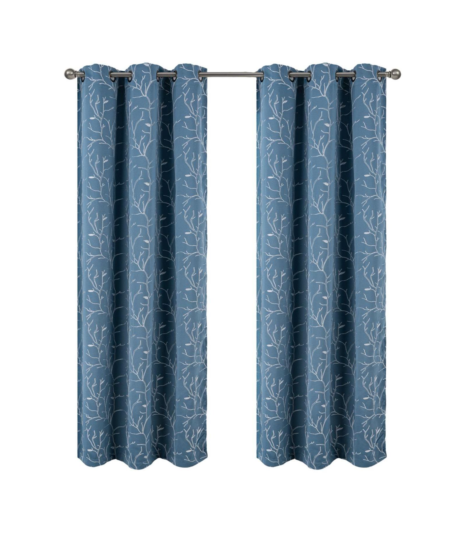 RT Designer Collection Luciana 2 Pack Embroidered Blackout Luxurious Decorative Grommet Curtain Panel