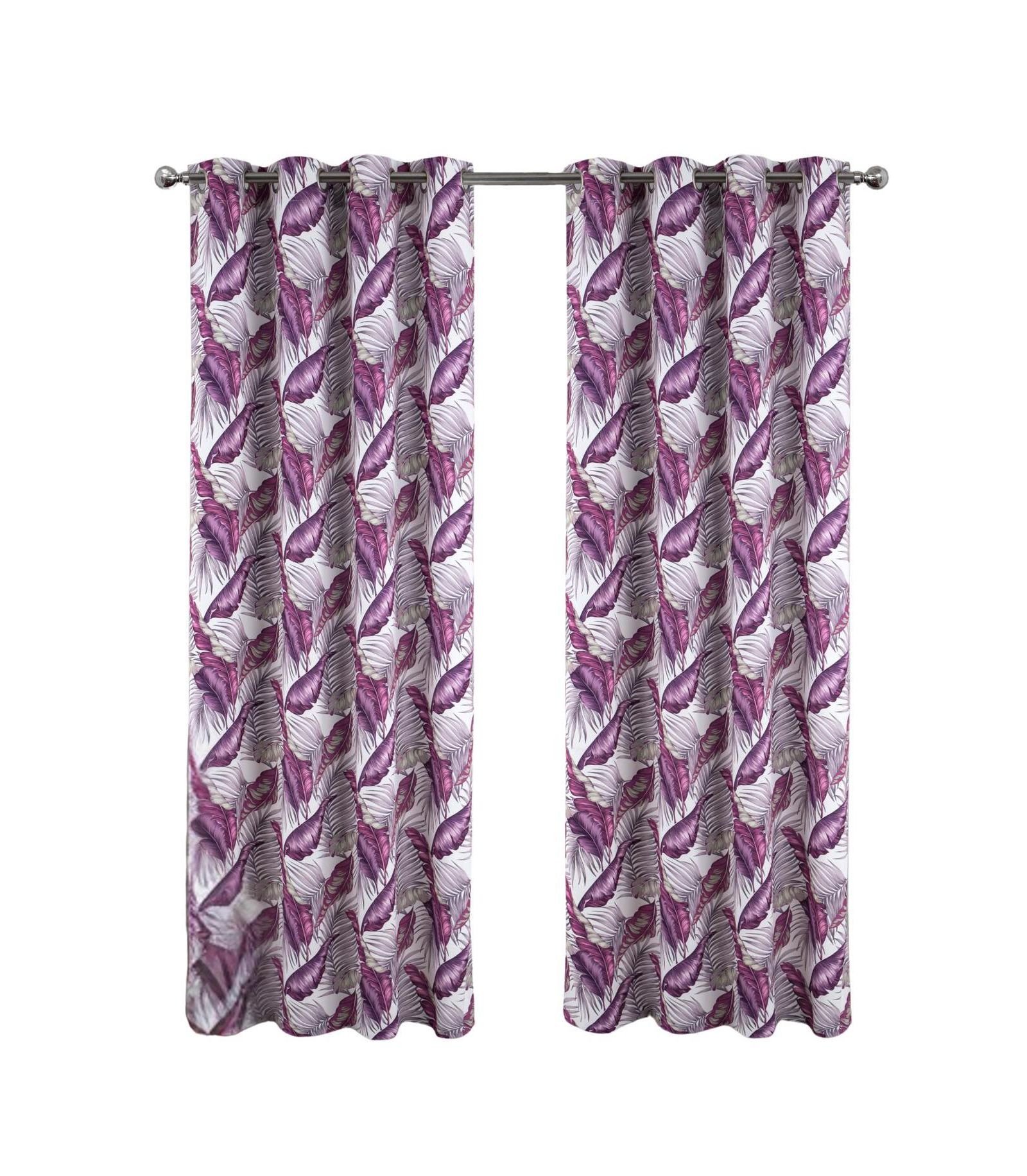RT Designer Collection Brazil Printed Blackout Luxurious Decorative Grommet Curtain Panel 54" x 90" Lilac
