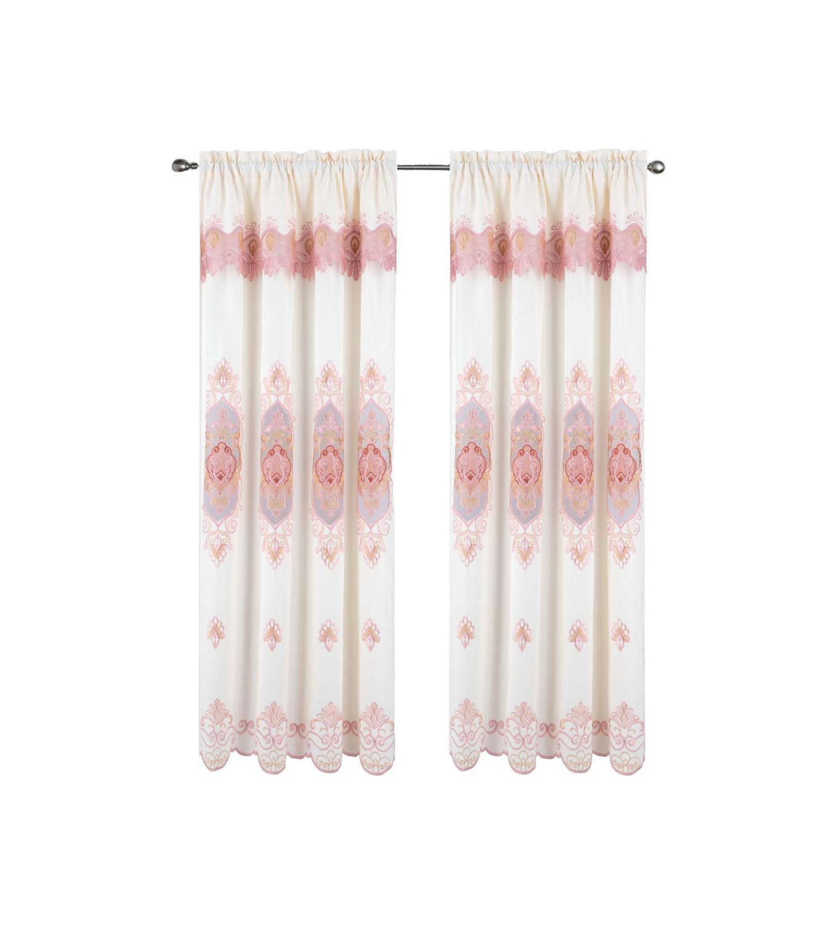 RT Designers Collection шторы Macrame Rod Pocket Betsy, 52" x 84" Blush