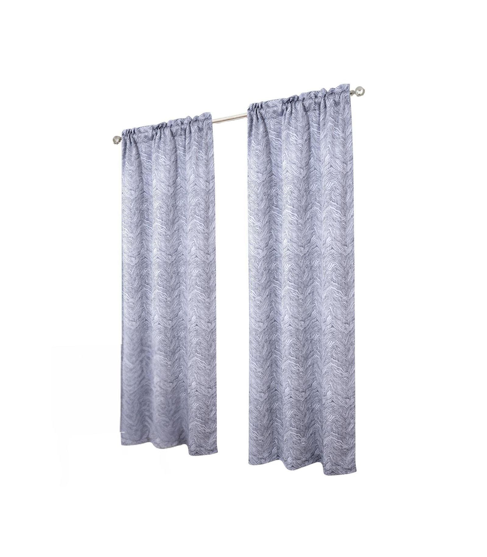 Панель шторы RT Designer Collection Crystal Jacquard Rod Pocket Foam Back Luxurious Modern Design 54" x 84" Charcoal
