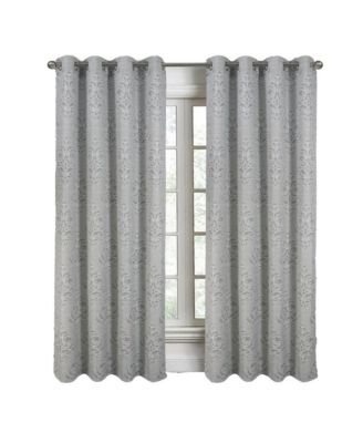 Штора RT Designers Collection Dorian Jacquard Grommet Blackout, серебристая, 54" x 84"