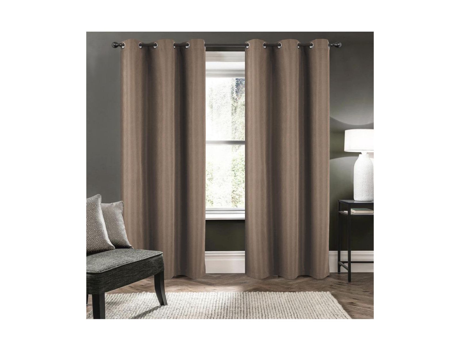RT Designers Barron 100 Percent Blackout Grommet Curtain Panel 54 x 90 Taupe