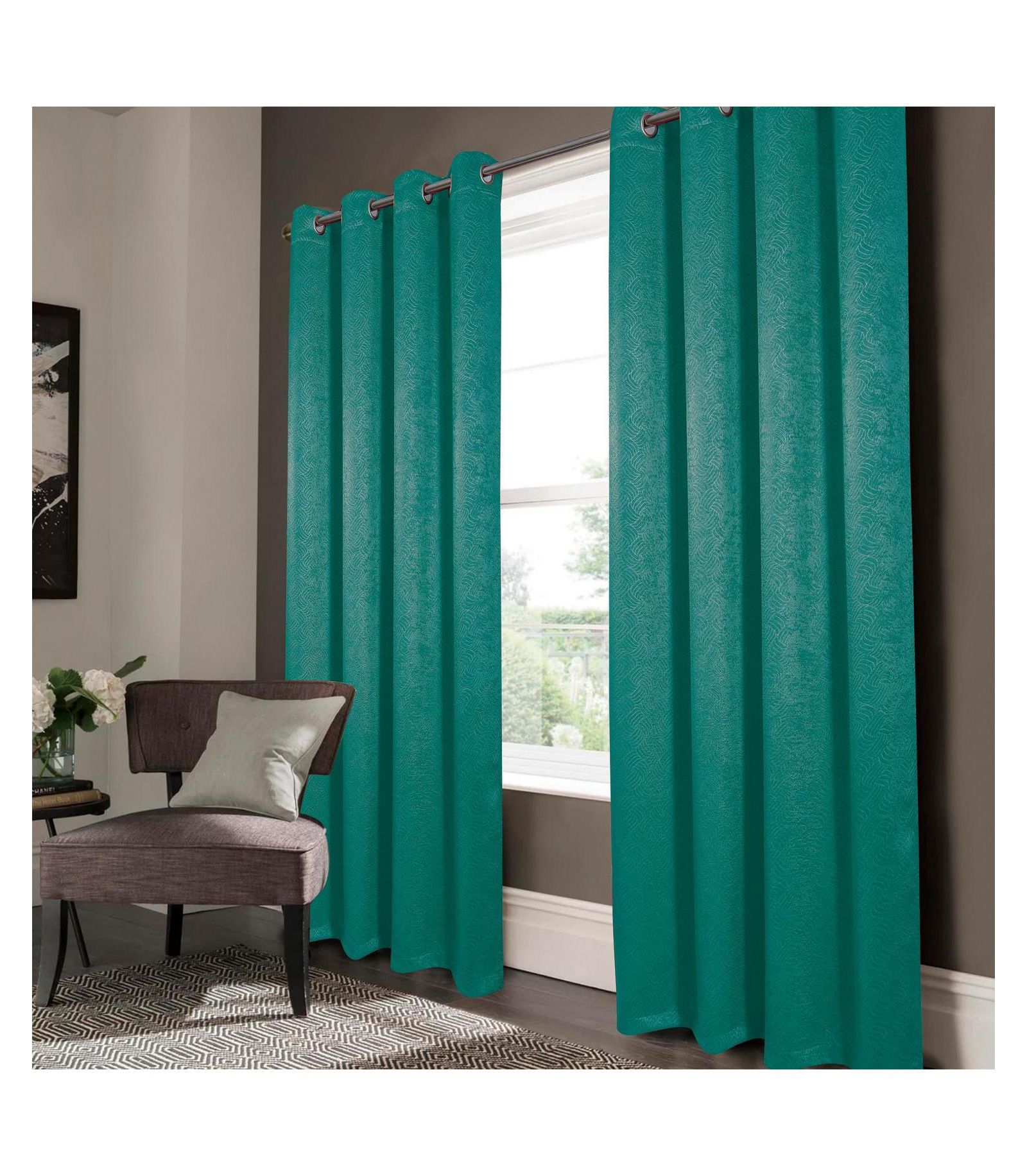 RT Designers Collection RT Designers Nellie Embossed Blackout Grommet Panel - 52x84 штора блэкаут с люверсами