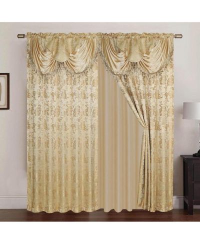 Rt Designers Collection Clayton полупрозрачные шторы с люверсами, набор из 2 панелей, 54" X 84", золотой
