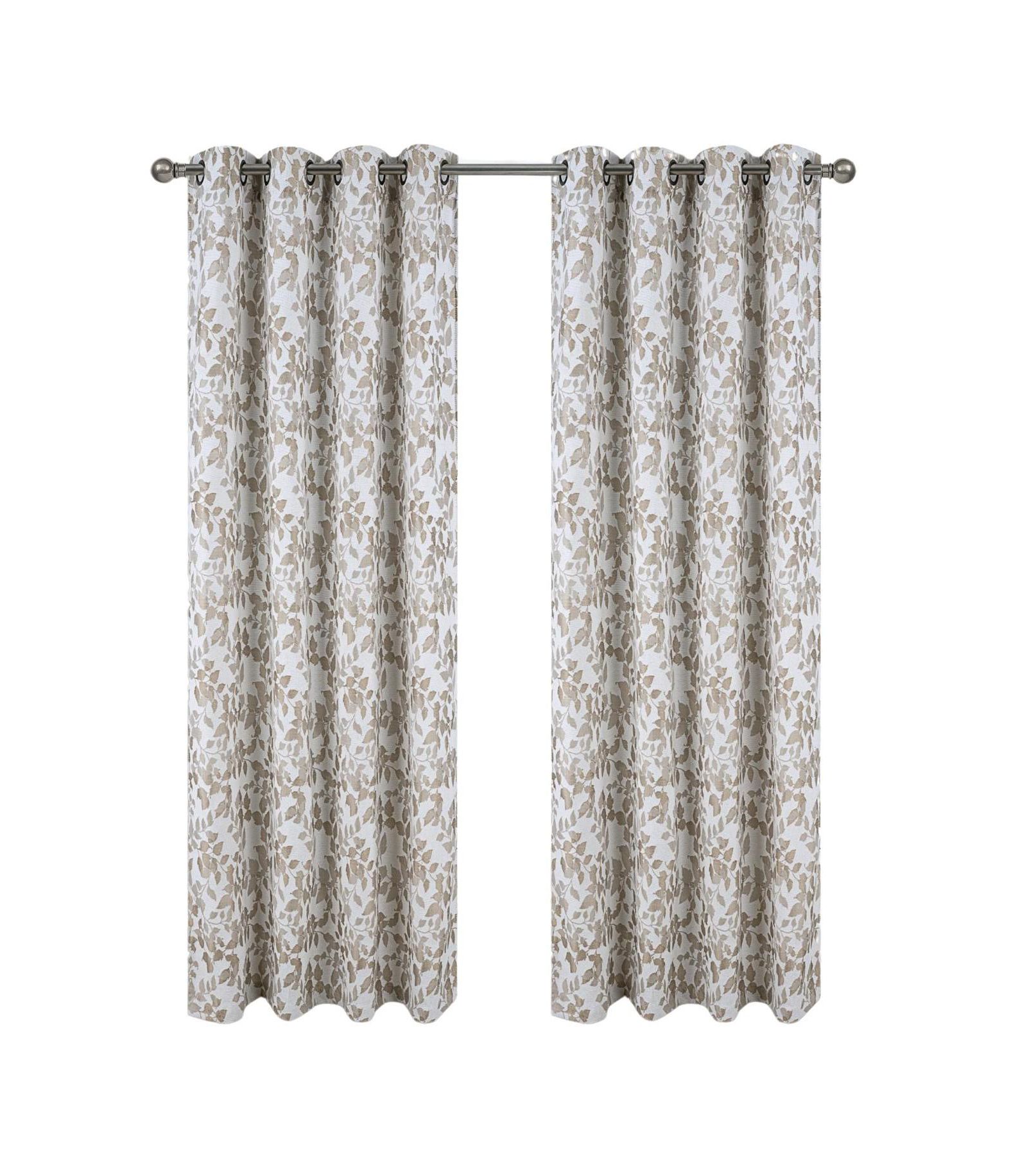 Декоративная штора RT Designer Collection Brent Jacquard с люверсами, 54" x 84", Taupe