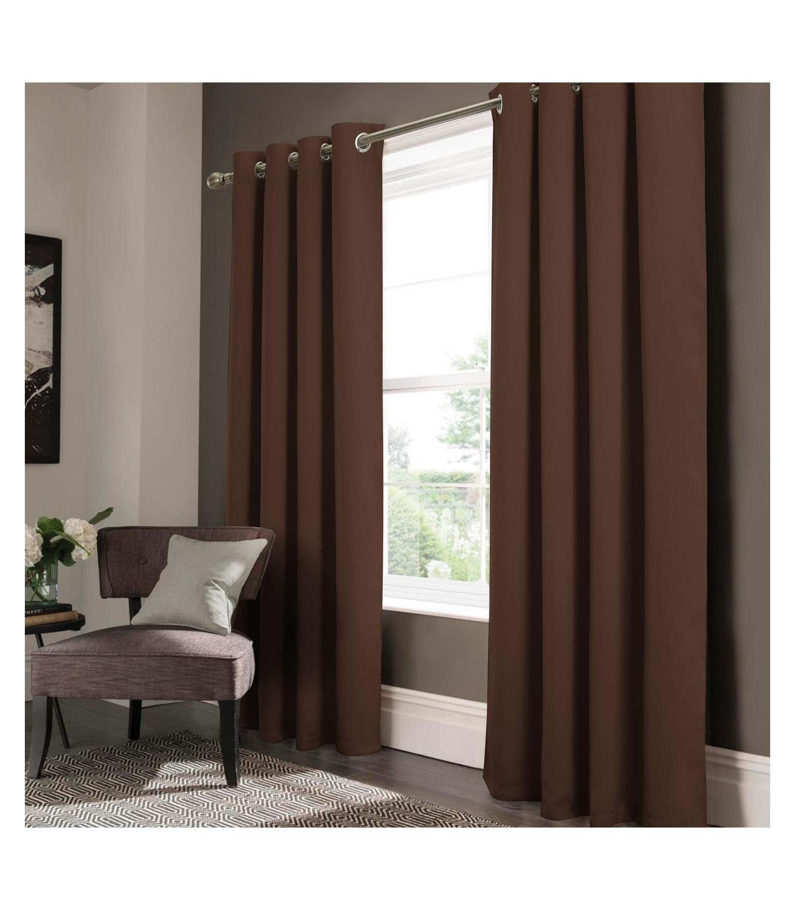 RT Designers Collection штора Anchorage Blackout с люверсами 54" x 84" Chocolate
