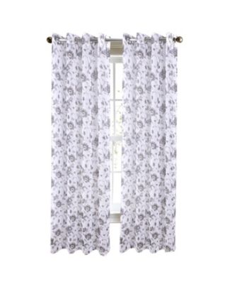 RT Designers Collection Декоративная занавеска Meadow Grommet, металлический прозрачный принт, 54" x 95", серая