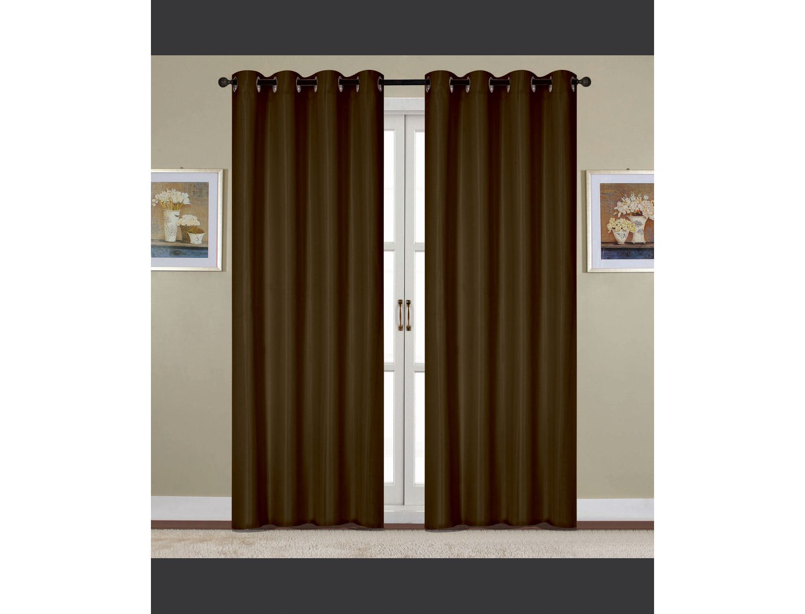 Штора RT Designers Collection Kennedy Elegant Design Grommet, 54" x 90" Chocolate