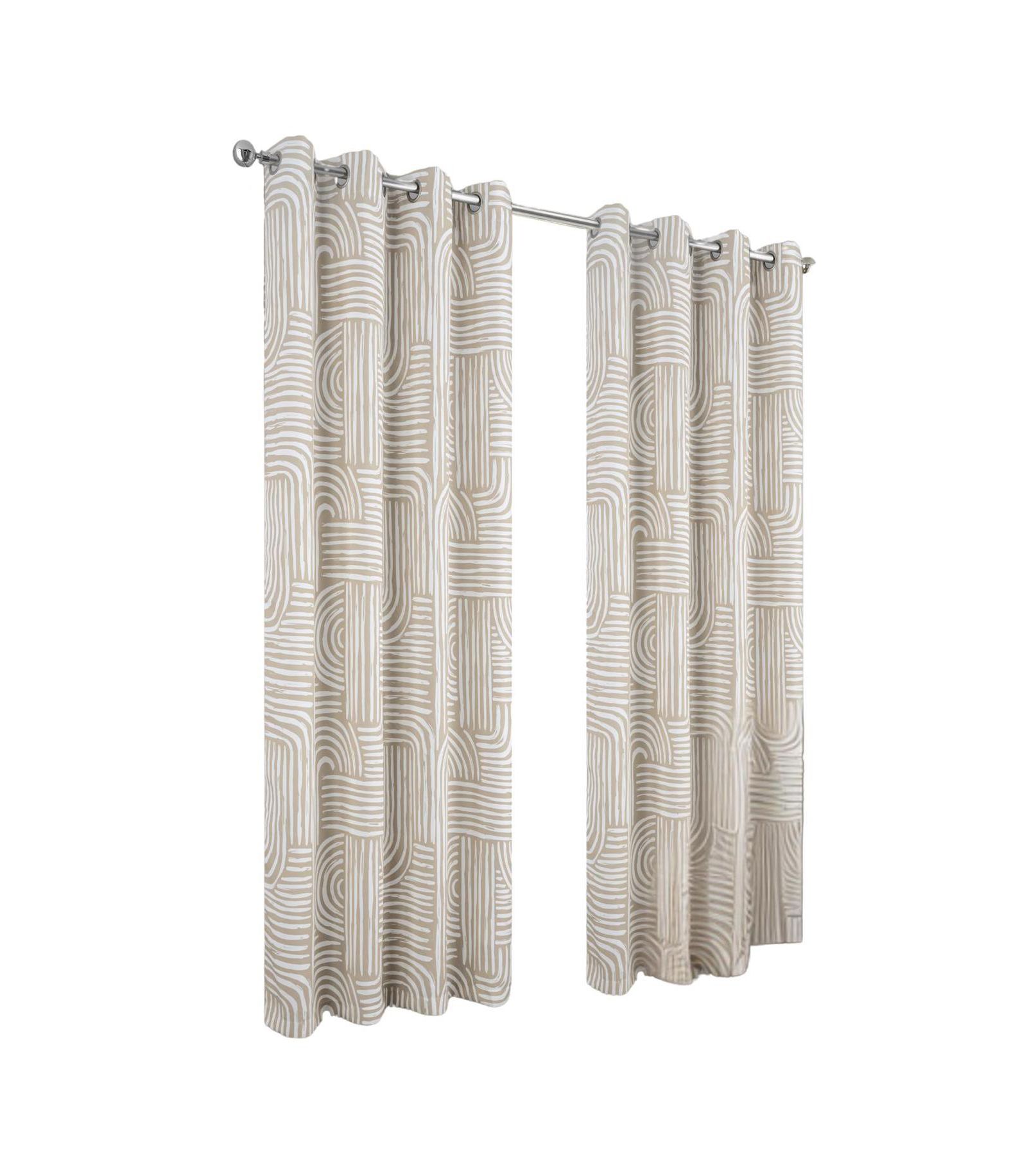 RT Designer Collection Ashton Printed Blackout Luxurious Decorative Grommet Curtain Panel
