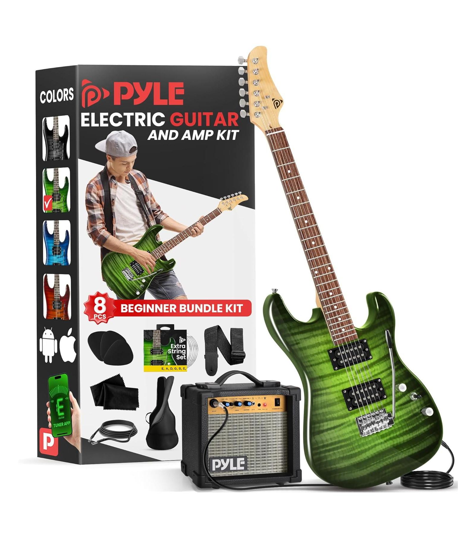 Электрогитарный набор Pyle 6-String Electric Guitar Kit с усилителем и аксессуарами