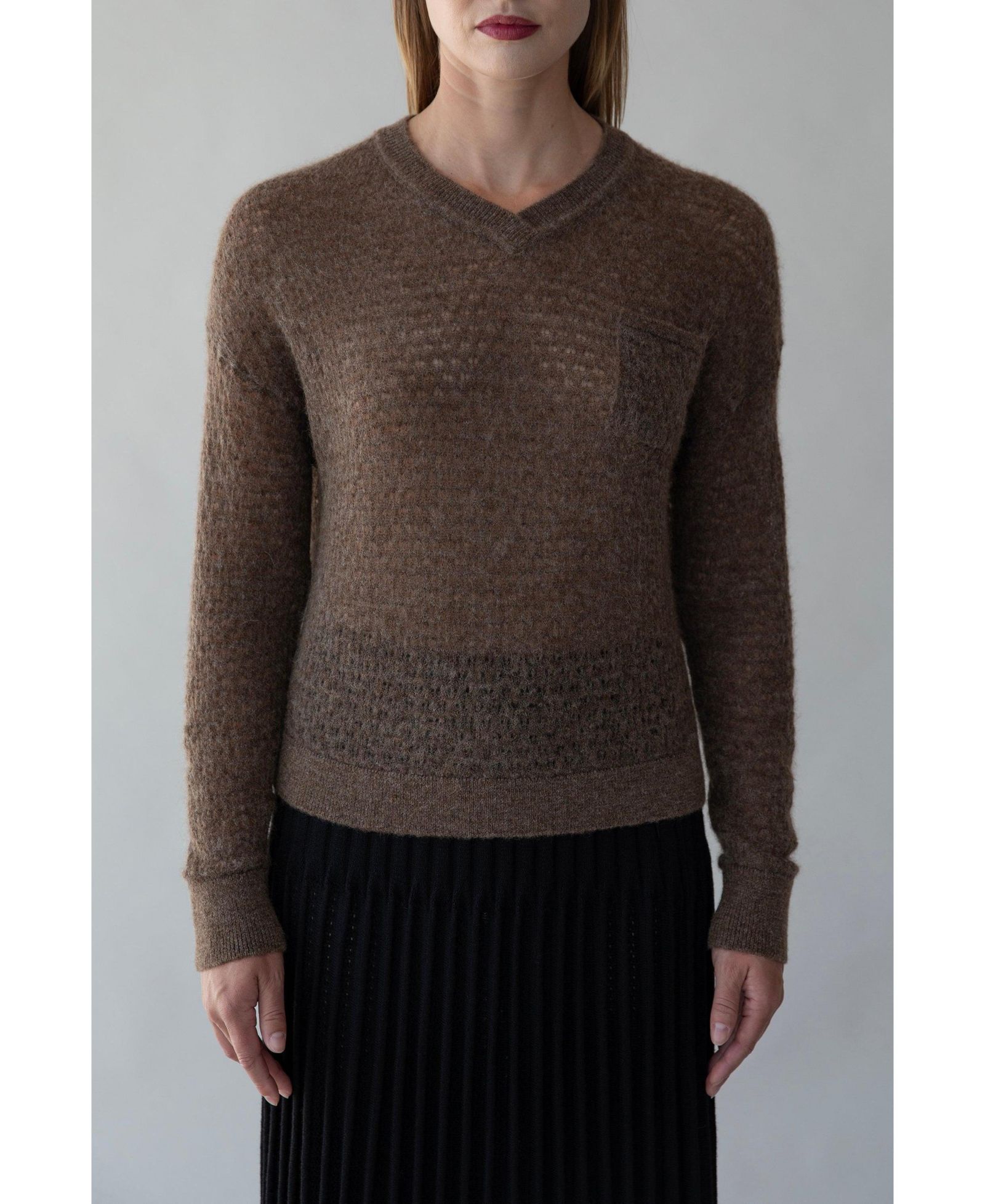 SSKEIN Women's Lacey Pointelle Pullover Sweater