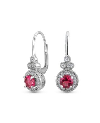Серьги Bling Jewelry Art Deco Style Halo Circle Circlet Solitaire Synthetic Stone Drop из стерлингового серебра.925